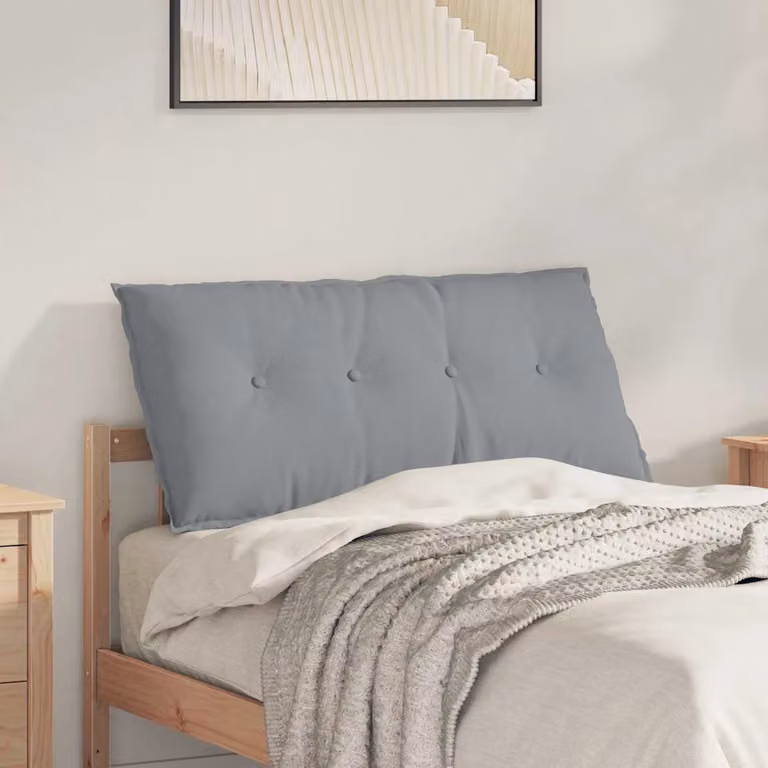 Cuscino per schiena ergonomico vidaXL in tessuto grigio con rivestimento rimovibile L 100 cm x P 19 cm x H 50 cm