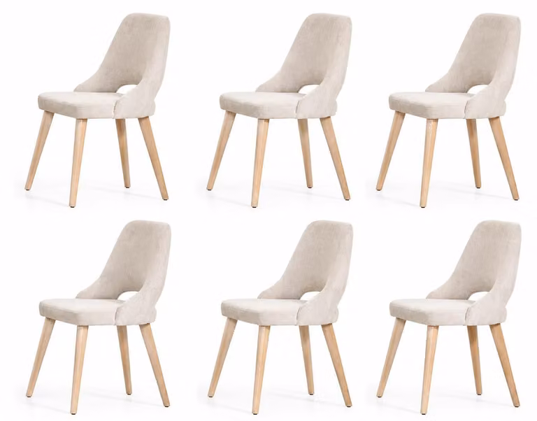 Set di 6 eleganti sedie da pranzo in stile scandinavo