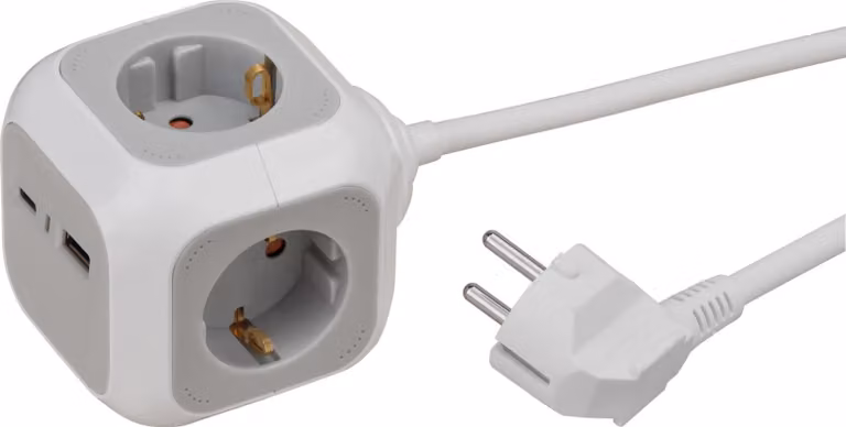Brennenstuhl 1150100010 Brennenstuhl Steckdosenwürfel 4fach+USB PD20W A+C 1,4m