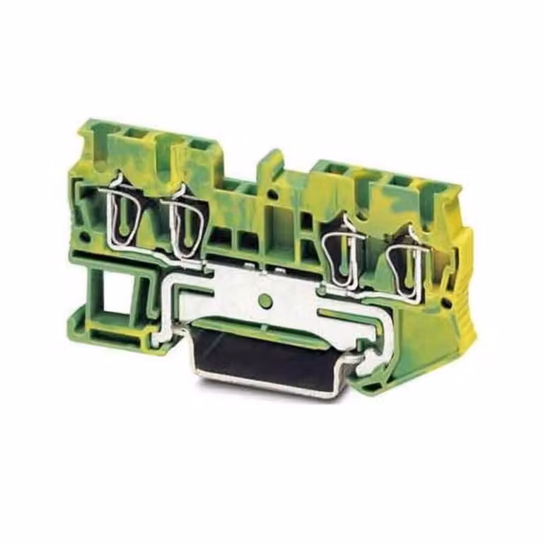 Morsetto per conduttore di protezione 0,08-4 qmm gn-ge - Morsettiera di terra unipolare 5,2 mm ST 2,5-QUATTRO-PE