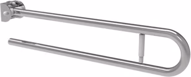 Barra maniglione ribaltabile cm 83 con porta rotolo inox bianco
