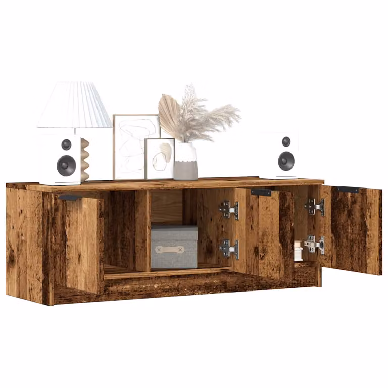 vidaXL Mobile Porta TV in Legno Vecchio Marrone con Ripiani per Soggiorno o Camera da Letto L 102 cm x P 35 cm x H 36,5 cm