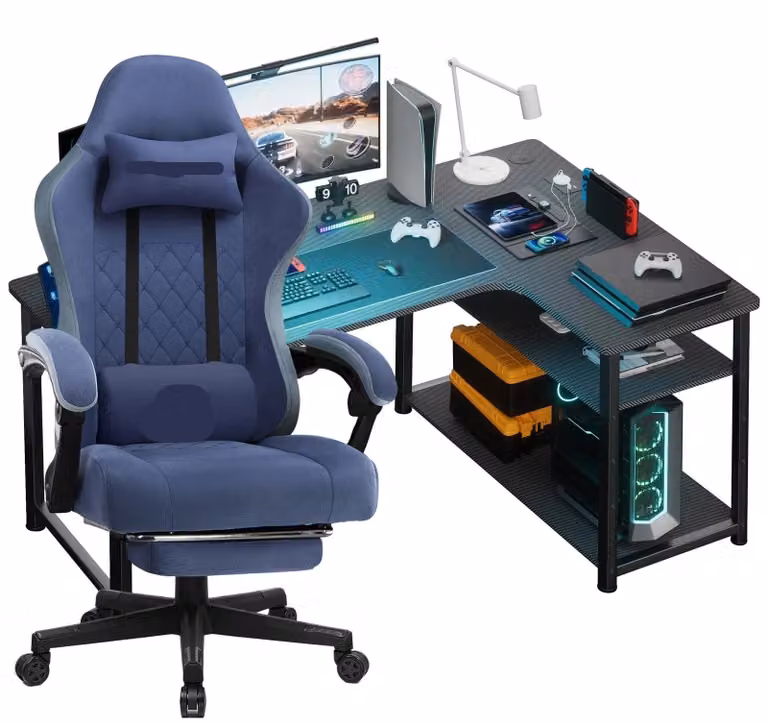 Sedia da gioco – Sedia da ufficio – Poltrona da gaming – Schienale regolabile – Sedia girevole a 360°
