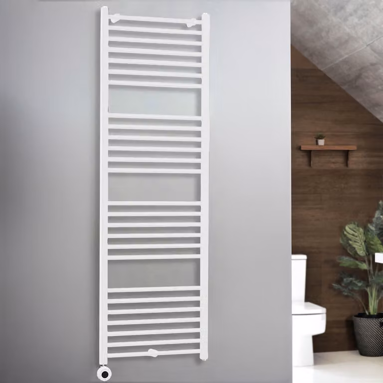 Scaldasalviette Elettrico Termostatico con Presa con App e WiFi ECOSO by Hudson Reed Bianco L: 180 cm, P: 60 cm