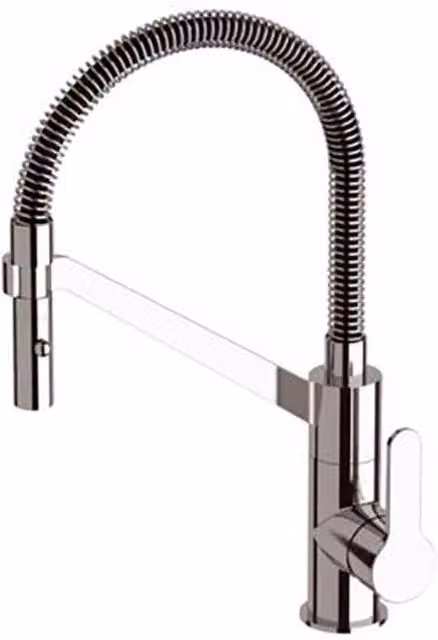 Miscelatore monocomando lavello di design con flessibile nero - serie winner
