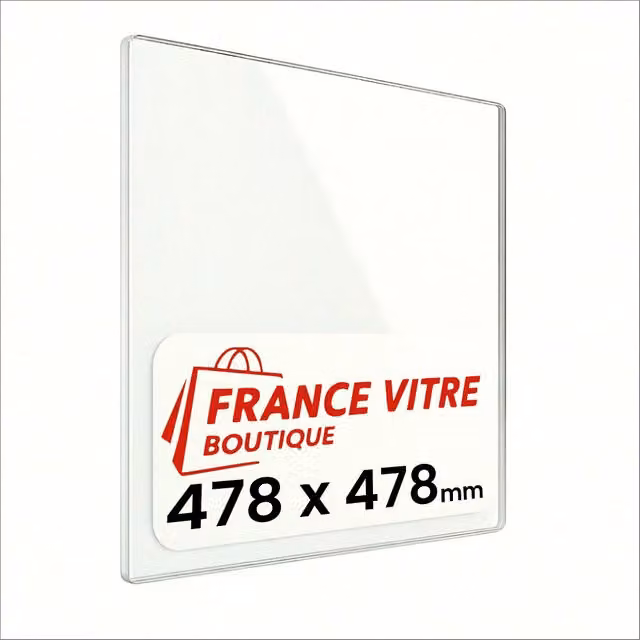 478 x 478 x 4 mm - Vetro per stufa a legna - vetro camino di ricambio - vetro per caminetto resistente al fuoco - France Vitre