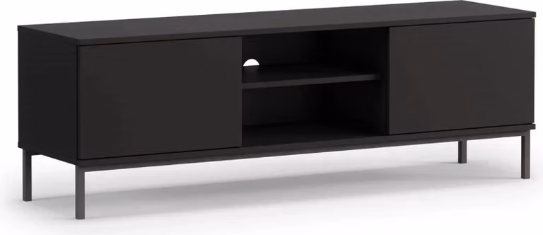 Tavolino per TV a doppia anta NIXI - Nero