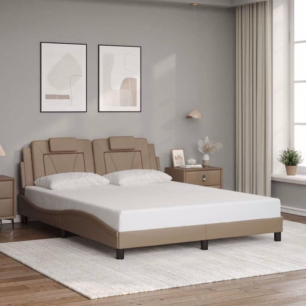 vidaXL Giroletto Viana senza Materasso Cappuccino 160x200 cm in Similpelle