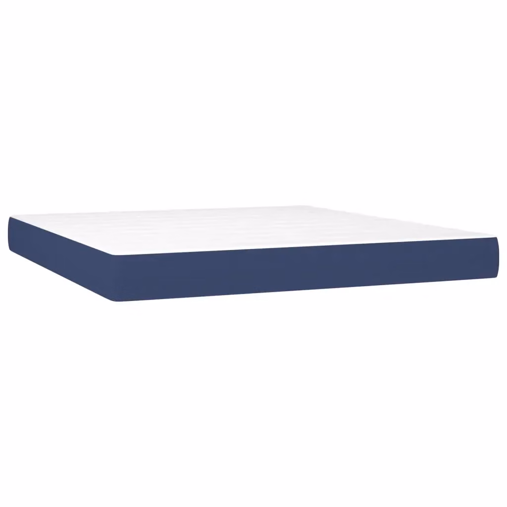 Materasso Ibrido vidaXL Blu e Bianco in Tessuto, Rigidità Media H3, L: 180 cm, P: 200 cm, H: 20 cm – 2
