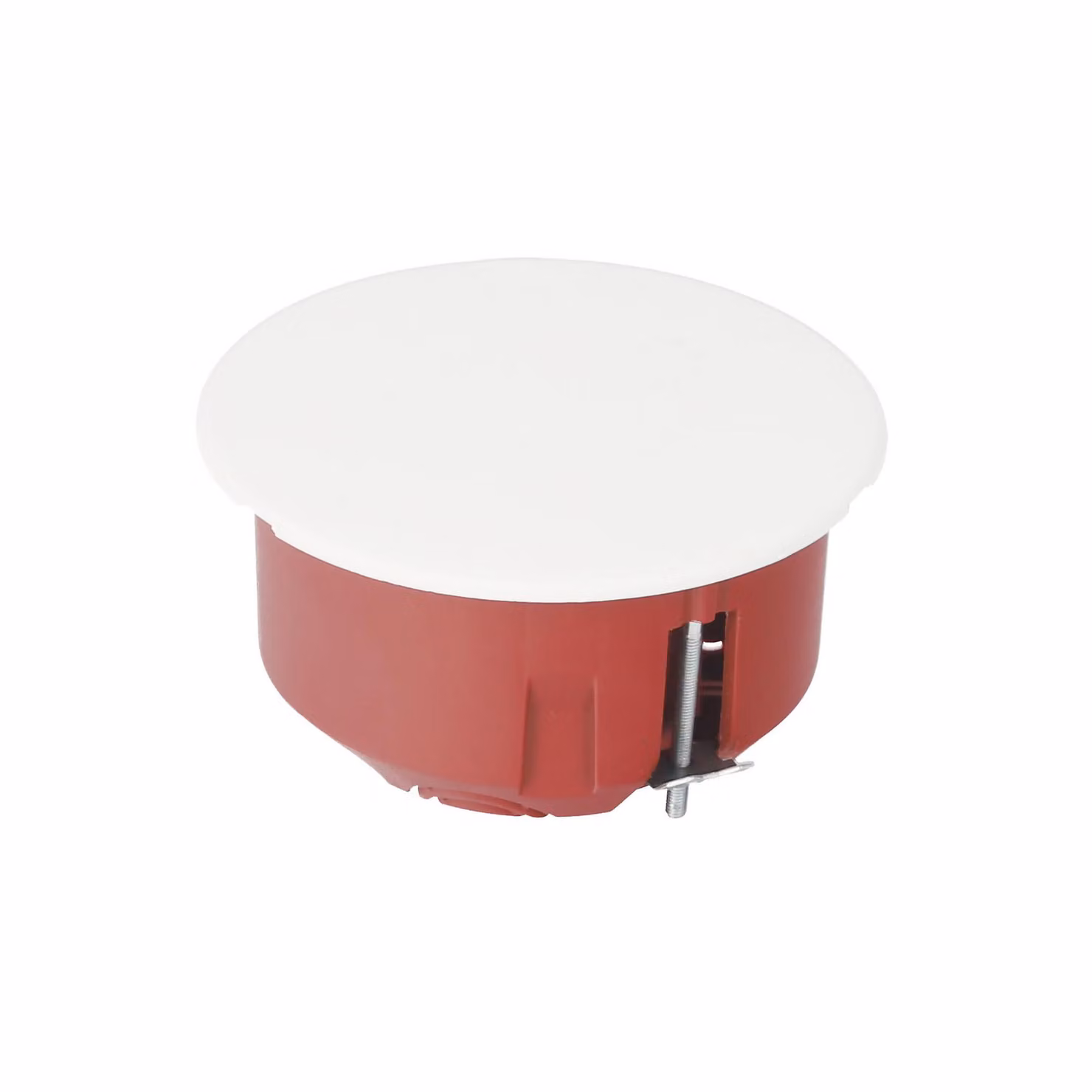 Scatola da incasso Ø80 per cartongesso con coperchio e viti rosso, coperchio bianco EDO777900 EDO Technic