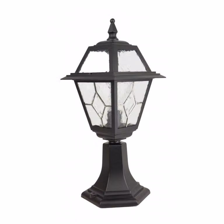 Retro 47 cm lampada a stelo per esterni 1xE27 nero IP43 SU-MA Witraż K 4011/1/N