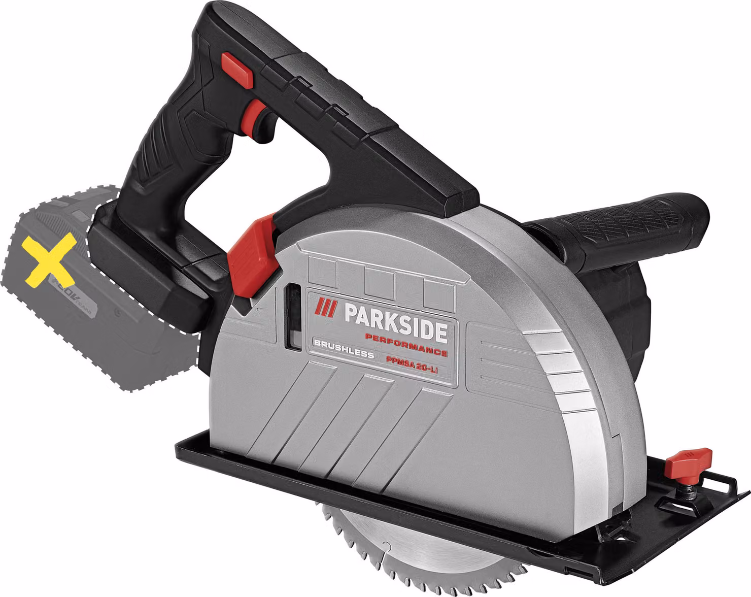 Sega circolare a batteria per metalli PARKSIDE PERFORMANCE® 20 V "PPMSA 20-Li A1", senza batteria e caricabatterie