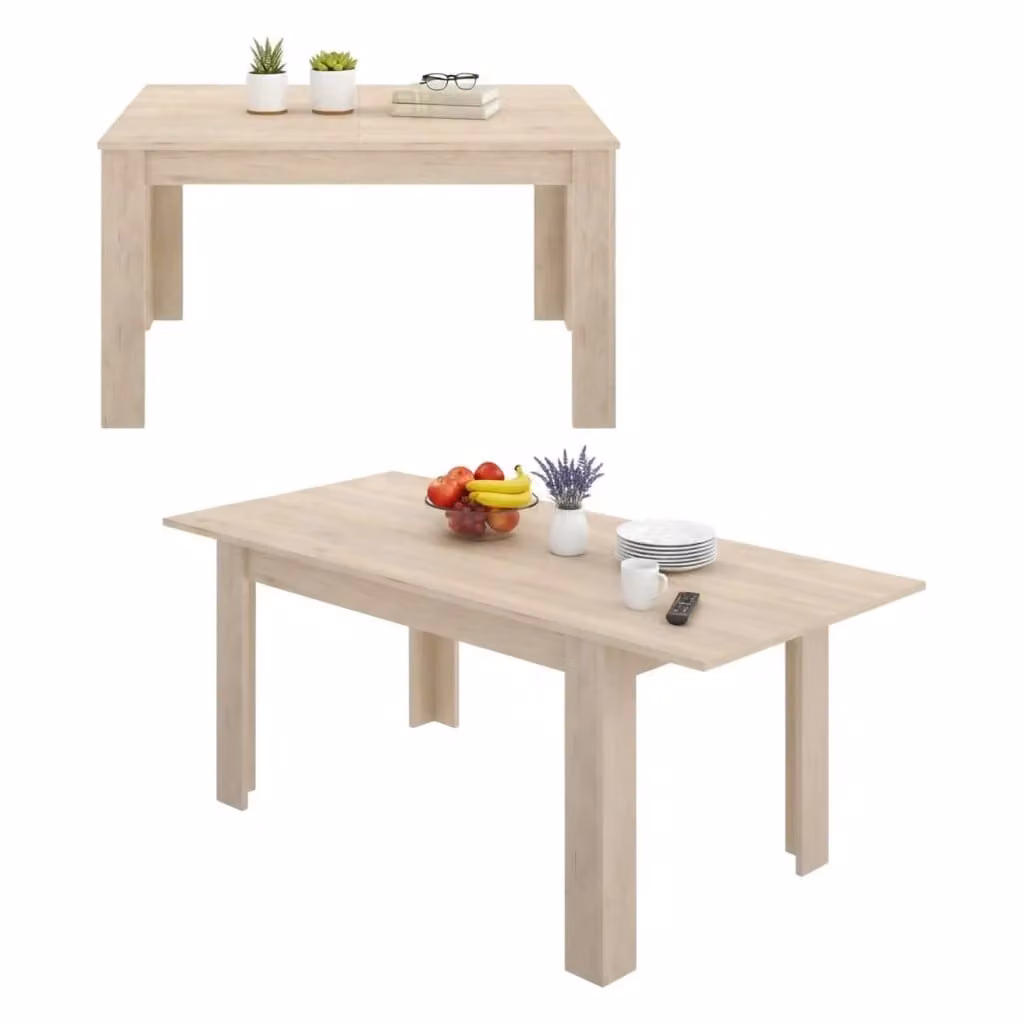 Tavolo da pranzo estensibile DMORA moderno in legno color rovere, L: 140/190 cm x P: 90 cm x H: 78 cm – 2