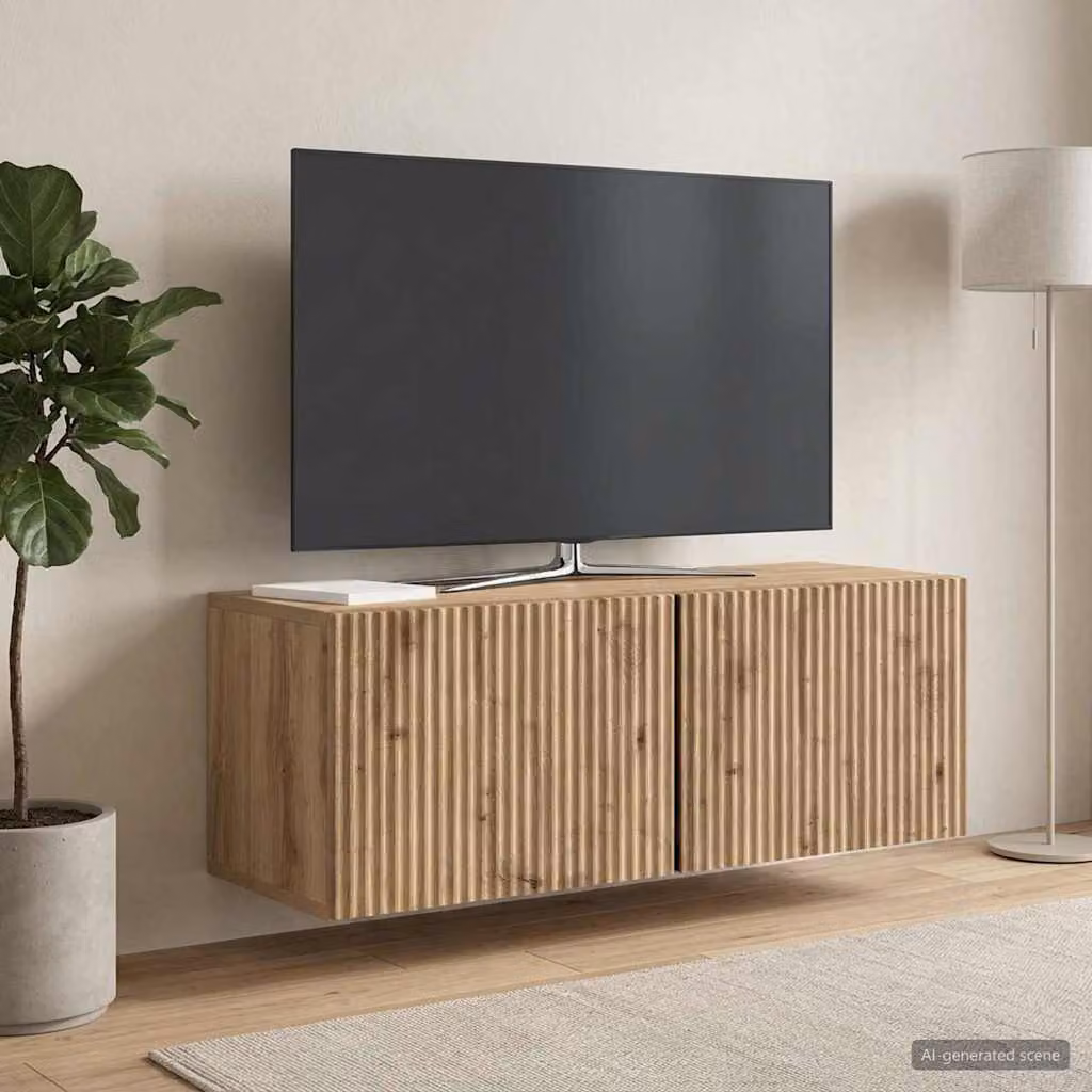 vidaXL Mobile Porta TV da Muro Moderno in Legno Marrone L: 78,5 cm, P: 31 cm, H: 30 cm