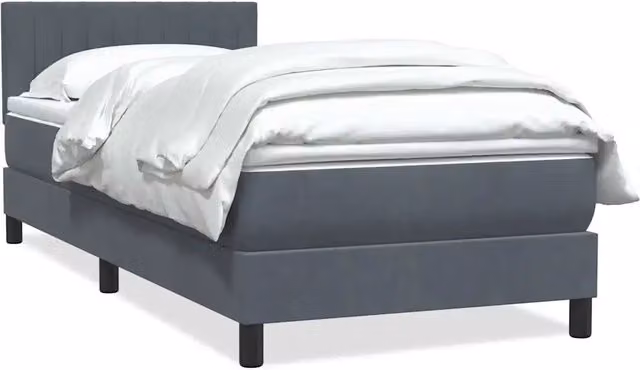 Giroletto a Molle con Materasso-Struttura Letto Grigio Scuro 80x220 cm Velluto 706648