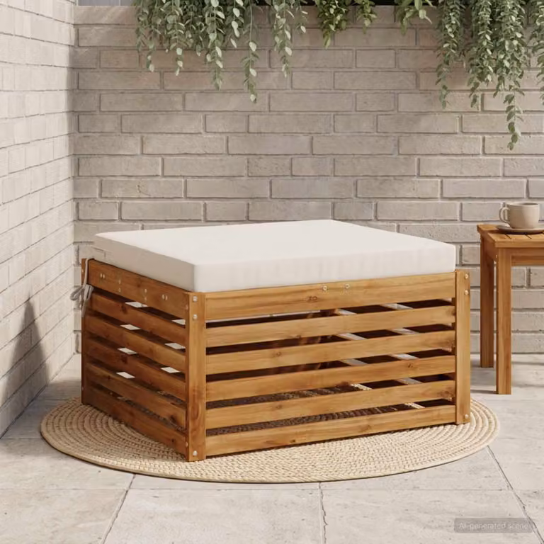 Cuscino per sedia vidaXL SOEST in poliestere bianco con rivestimento lavabile e resistente ai raggi UV