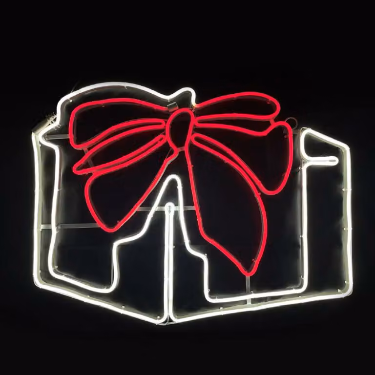 ACA Decorazione natalizia illuminata, idea regalo, doppia lampada al neon con 700 LED bianchi e rossi (con effetti), grado di protezione IP65, 65 x 50 cm, cavo di alimentazione da 1,5 m, X087002424