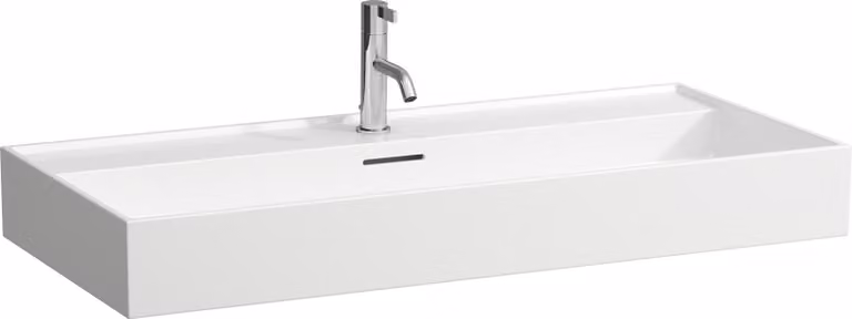 LAUFEN Kartell lavabo à encastrer, 3 trous pour robinet, avec trop-plein, 1000x460mm, H8103370001081, H8103370001081