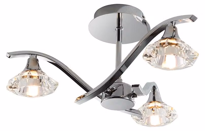 Lampada a sospensione LANGELLA cromata 3xG9x15W in metallo, dimensioni: 18,5x45x45 cm, IP20, Endon