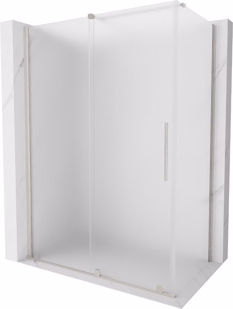 Mexen Velar cabina doccia scorrevole 140 x 80 cm, satinato, nichel spazzolato - 871-140-080-31-97