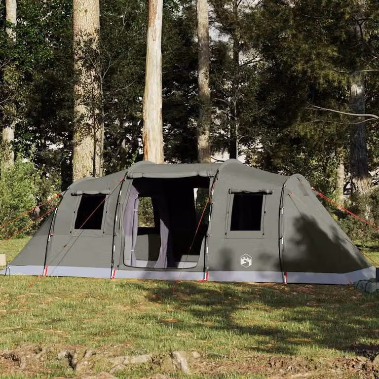 Tenda Familiare a Tunnel vidaXL per 6 Persone Verde Oliva Impermeabile in Poliestere e Fibra di Vetro
