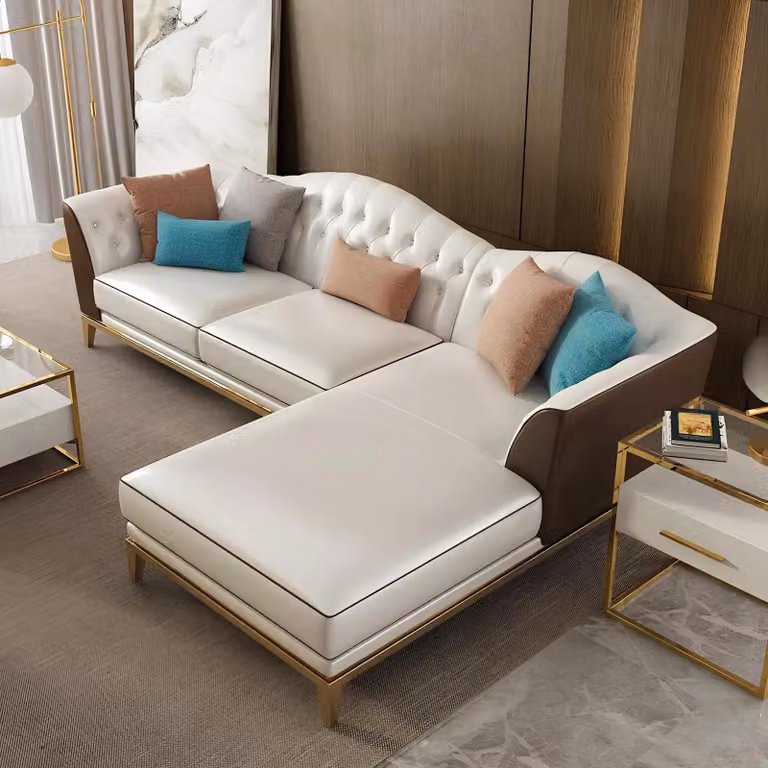 Ecksofa Polster Garnitur Wohnlandschaft L-Form Designer Sofa Couch Ecksofa