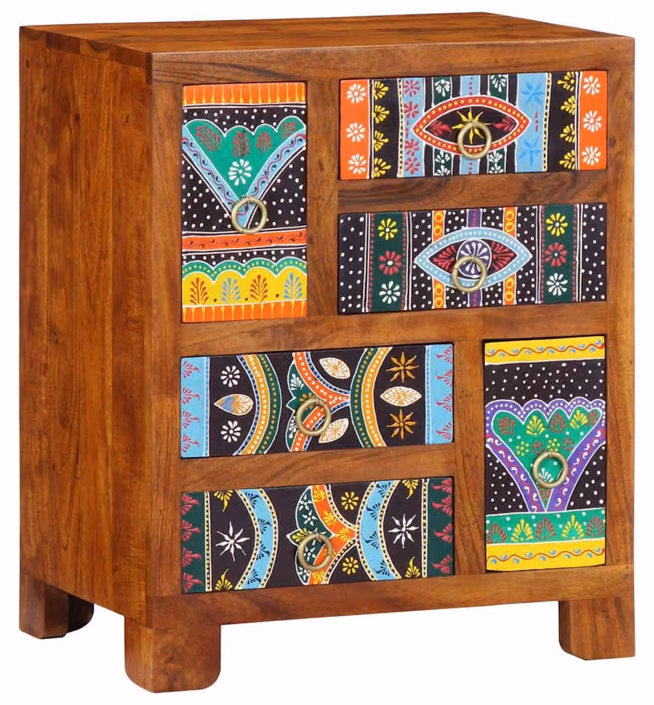 vidaXL Credenza Multicolore 50x35x60 cm in legno massiccio di acacia