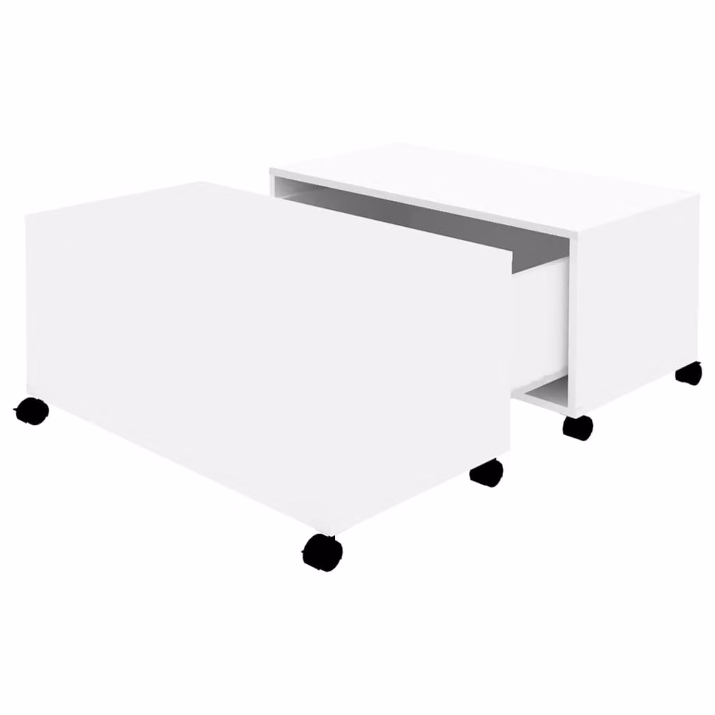 Tavolino da Salotto Bianco 75x75x38 cm in Legno Multistrato