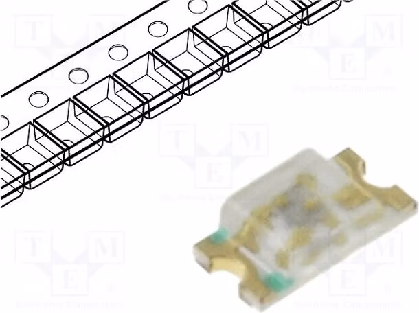10 LED, angolo di emissione 130°, dimensioni 1,6x0,8x0,4 mm, tensione 2,8÷3,8V, intensità luminosa 20÷40 mcd, colore blu, tecnologia SMD 0603, corrente 20mA, codice LL-S194PBC-B4-1B