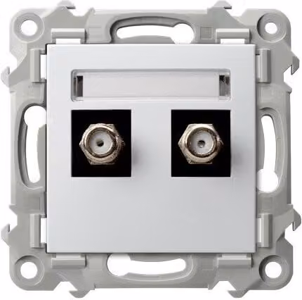 Presa doppia per antenna tipo F SZAFIR White Ospel