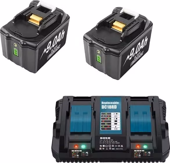 Batteria ricaricabile Makita BL1860B, 18V, 90Ah, prestazioni di lunga durata, 2 B 1C