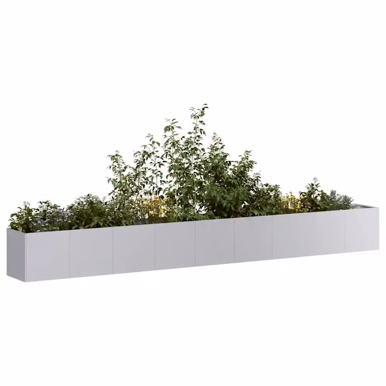 Fioriera a vasca rialzata vidaXL in acciaio zincato grigio L: 360 cm, P: 40 cm, H: 40 cm