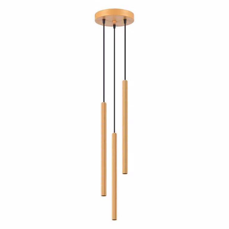 Lampada a sospensione ARCHE 3P oro 3xG9 8W acciaio 120x20x20cm Sollux Lighting