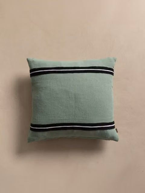 Cuscino quadrato Skay a righe verde e blu Kenay Home L/P: 45 x 45 cm