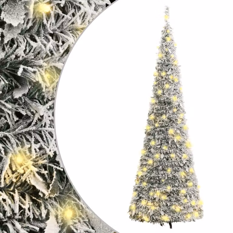 Maison Exclusive - Albero di Natale pop-up, artificiale, con neve e 50 luci LED, altezza 120 cm