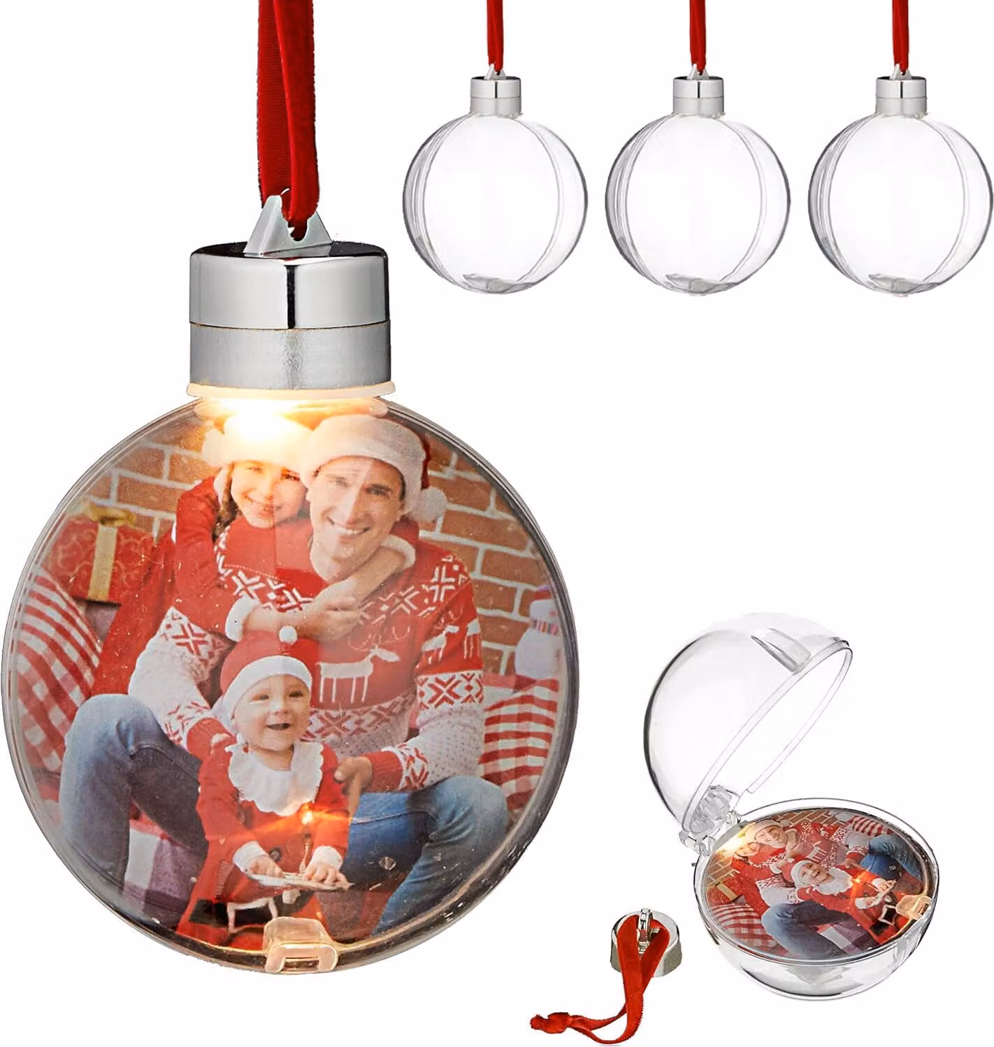 LED per la decorazione dell'albero di Natale fai-da-te con funzione di luce, incl. pila a bottone in un set di 4 pezzi