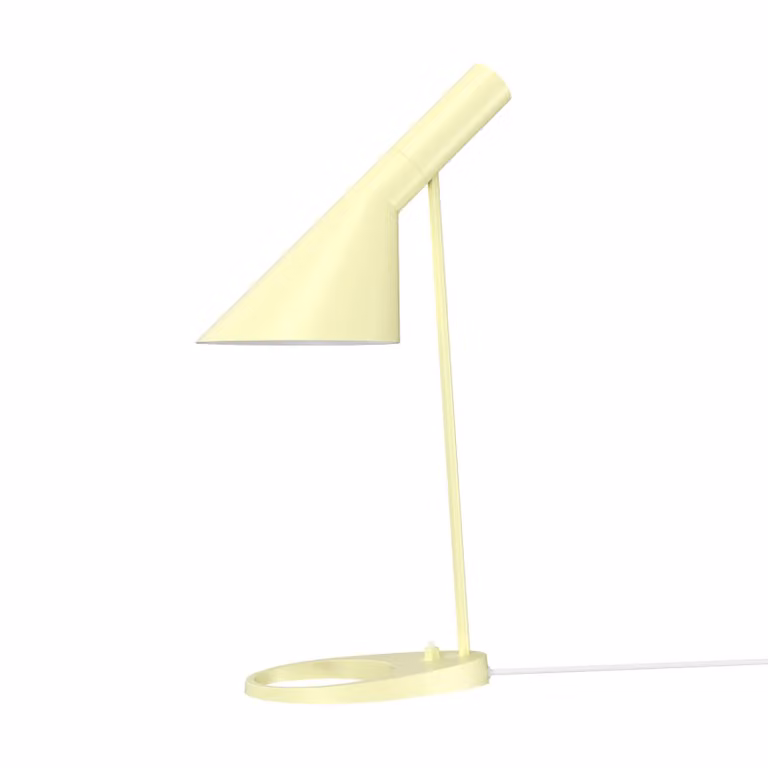 Louis Poulsen Lampada da tavolo di design AJ Mini, Giallo / Arancione, Soggiorno / Sala da pranzo, Metallo, Design, Lampada da tavolo