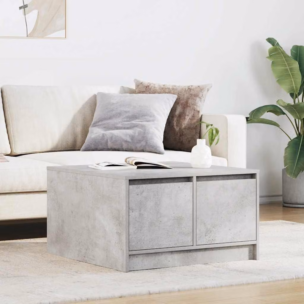 Maison Exclusive - Tavolino da Salotto con Cassetti Grigio Cemento 70,5x70x40 cm