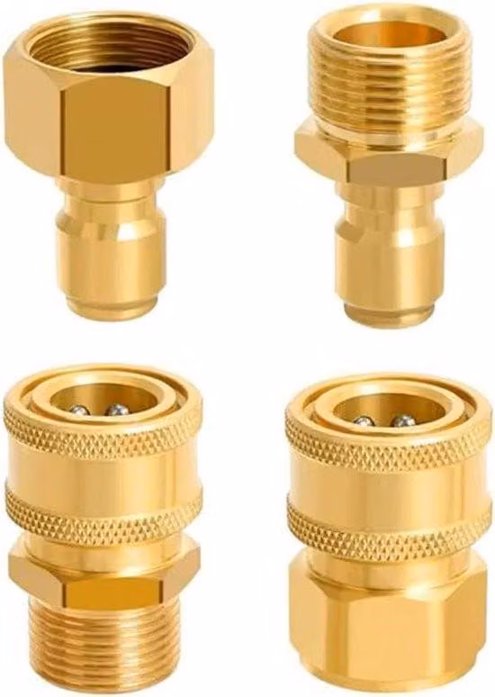Adattatore per idropulitrice da M22-14 mm a 1/4 di pollice - adattatore in rame con attacco rapido - Set di raccordi convertitori per lancia idropulitrice per auto