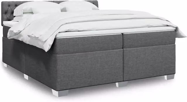 Letto Ibrido Moderno vidaXL con Materasso Grigio e Bianco L/P: 200 x 200 cm