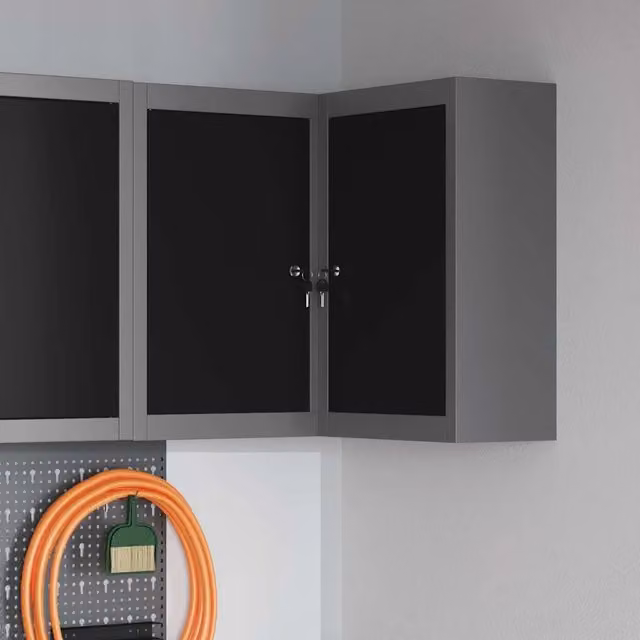 Mobile per attrezzi vidaXL in acciaio nero e grigio con serratura L/P/H: 55 x 55 x 55 cm
