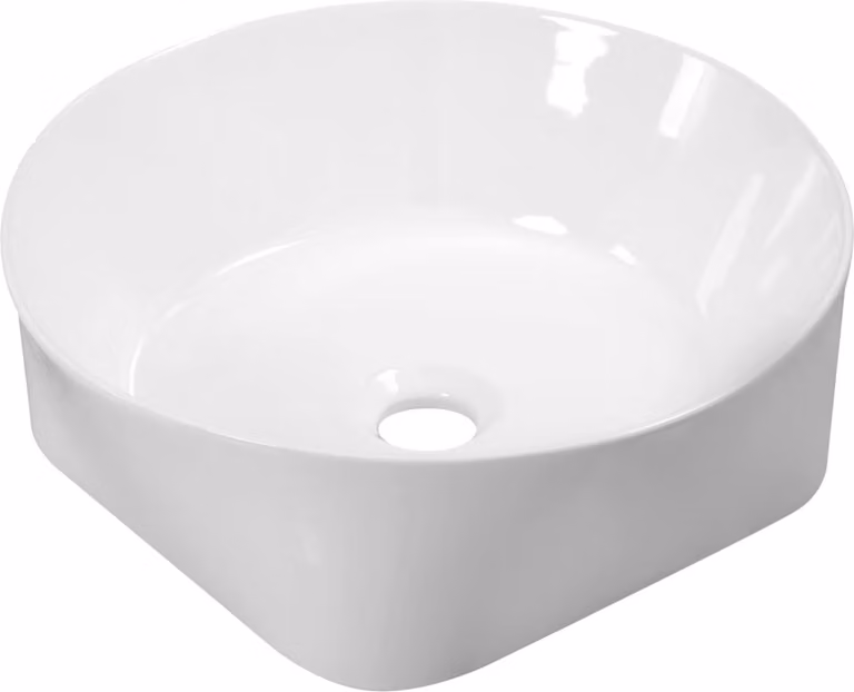 Kerra | Lavabo Kr-919 - 40X40 Cm - Bianco lucido - Compatto e moderno - Ideale per bagni piccoli