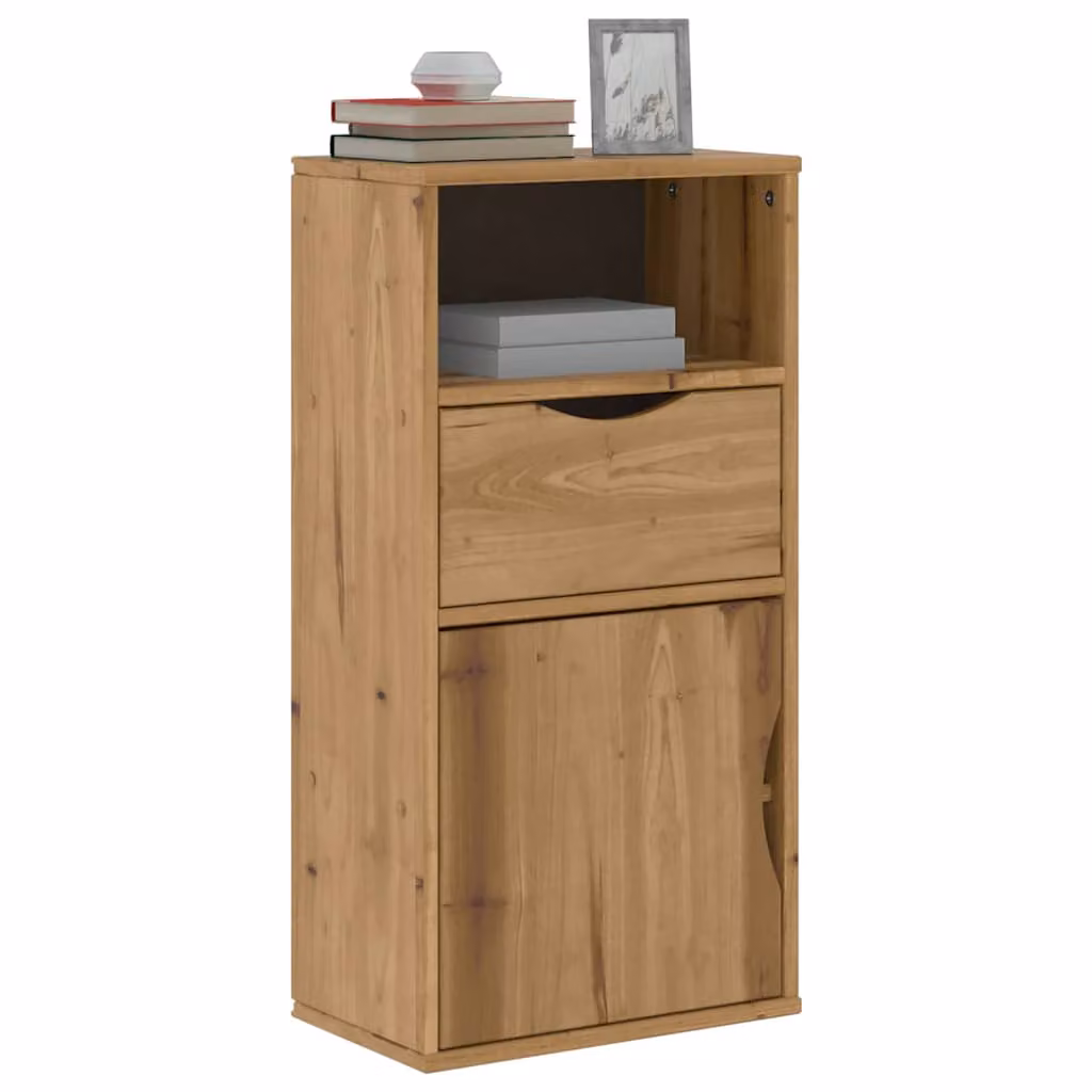 Armadietto Laterale con Cassetto ODDA vidaXL in Legno di Pino, Marrone, L/P/H: 40 x 24 x 79 cm