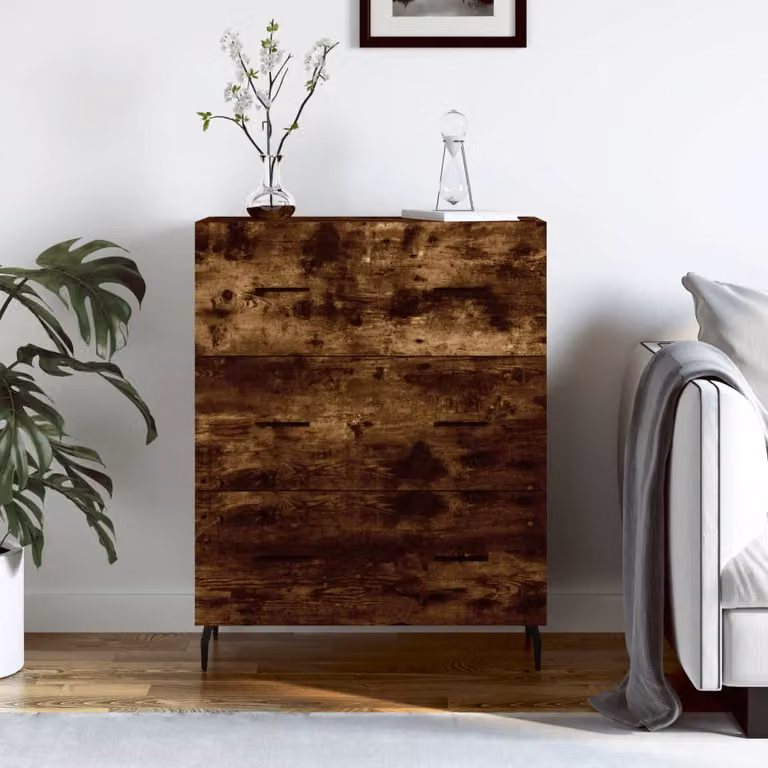 vidaXL Credenza Rovere Fumo 69,5x34x90 cm in Legno Multistrato
