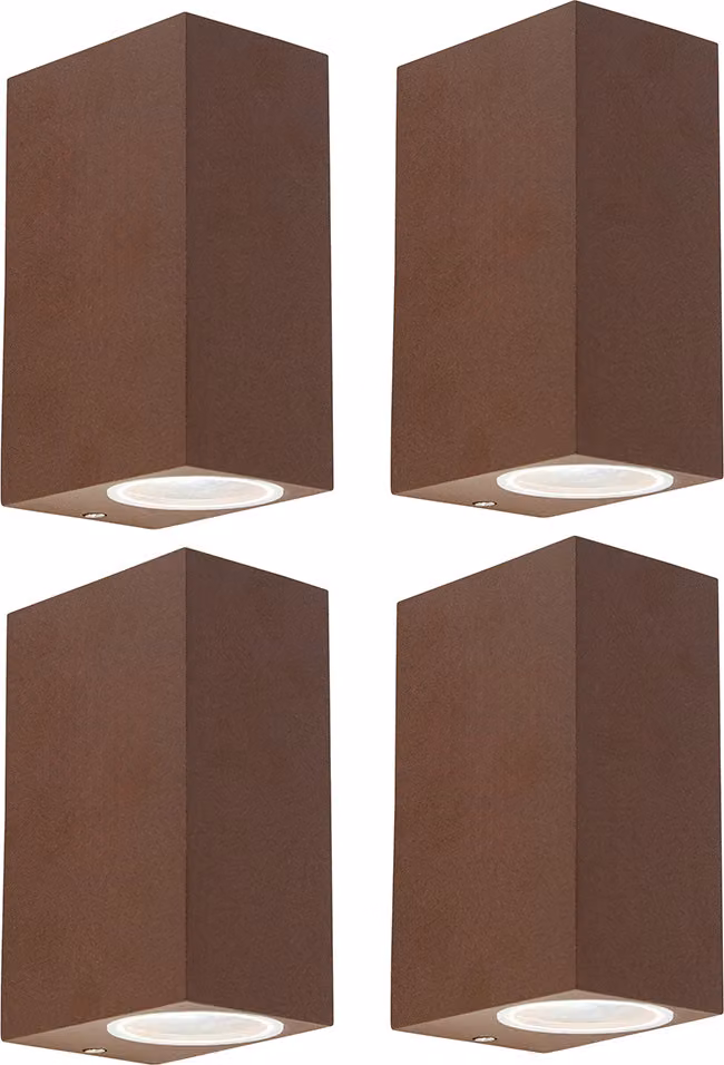 Set da 4 applique industriali color ruggine IP44 Baleno II