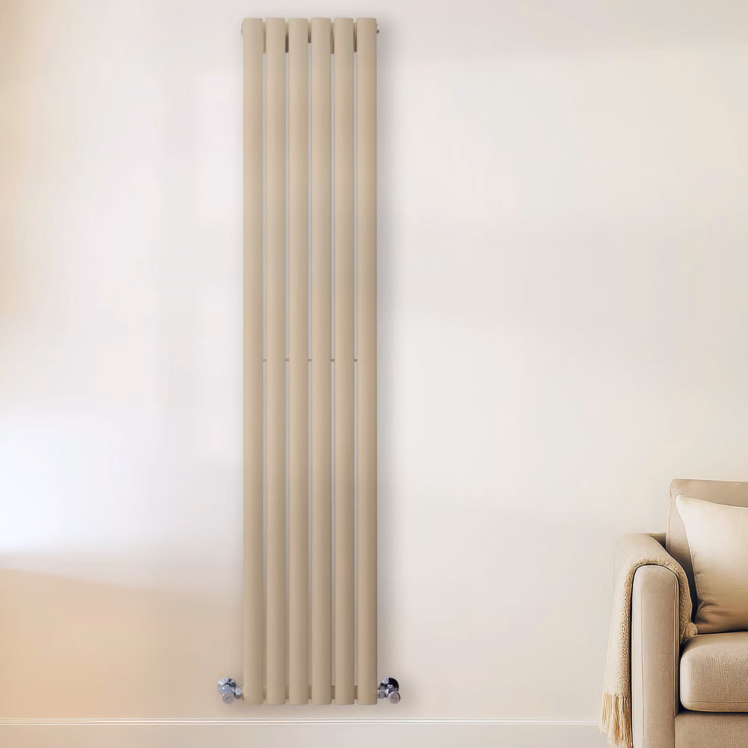 Radiatore di Design Verticale Marrone (Elk Brown) - 1780mm x 236mm - Pannello Doppio - Revive