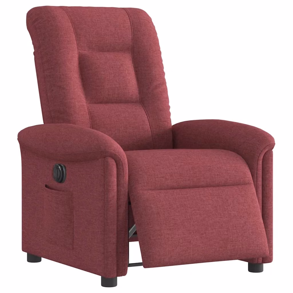 Poltrona Elettrica Reclinabile Relax vidaXL in Tessuto Rosso con Braccioli L/P/H: 77 x 91,5 x 96 cm – 2