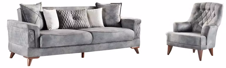 Sofagarnitur 3+1 Sitzer Sofa Sessel Garnituren Sofas Polster Stoff Textil