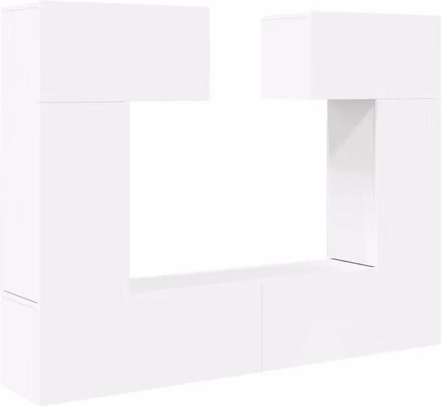 Set di Mobili Porta TV 6 pz | Armadietto TV | Mobile Porta TV Bianco in Legno Multistrato