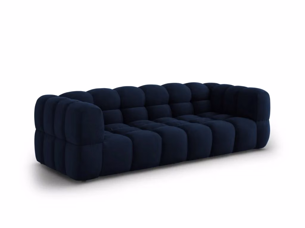 Divano modulare Sky Cosmopolitan Design a 4 posti in velluto blu L: 244 cm, P: 88 cm, H: 75 cm – 2